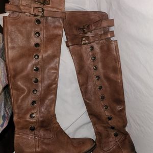Sam EdelmanWomen's Brown Pierce Over The Knee Button Boots
